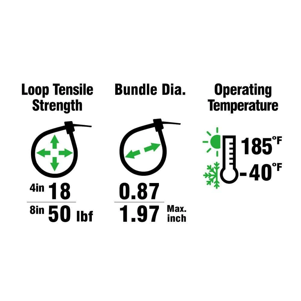 Commercial Electric 4 in. and 8 in. Cable Tie Canister, Assorted (500-Pack) - Image 3