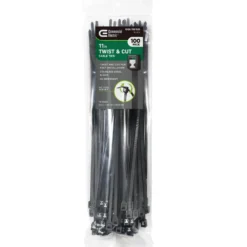 Commercial Electric 11 in. Twist and Cut Cable Tie, Black (100-Pack)