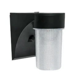 Commercial Electric 17-Watt Black Outdoor Integrated LED Jelly Jar Wall Pack Light with Dusk to Dawn Control