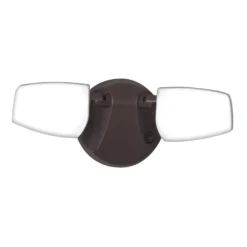 Commercial Electric Variable CCT 2000 Lumens Twin Head Bronze Outdoor Integrated LED Floodlight with Integrated Photocontrol