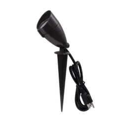 Commercial Electric 7-Watt Line Voltage Bronze LED Landscape Flood Light Metal with Spike