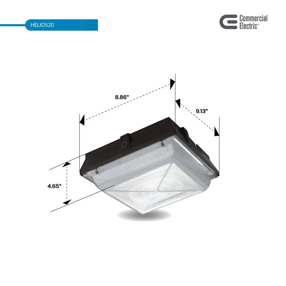 Commercial Electric Helios 150-Watt Equivalent Integrated LED Dark Bronze Outdoor Security Canopy and Area Light with 2200 Lumens (4-Pack) - Image 3