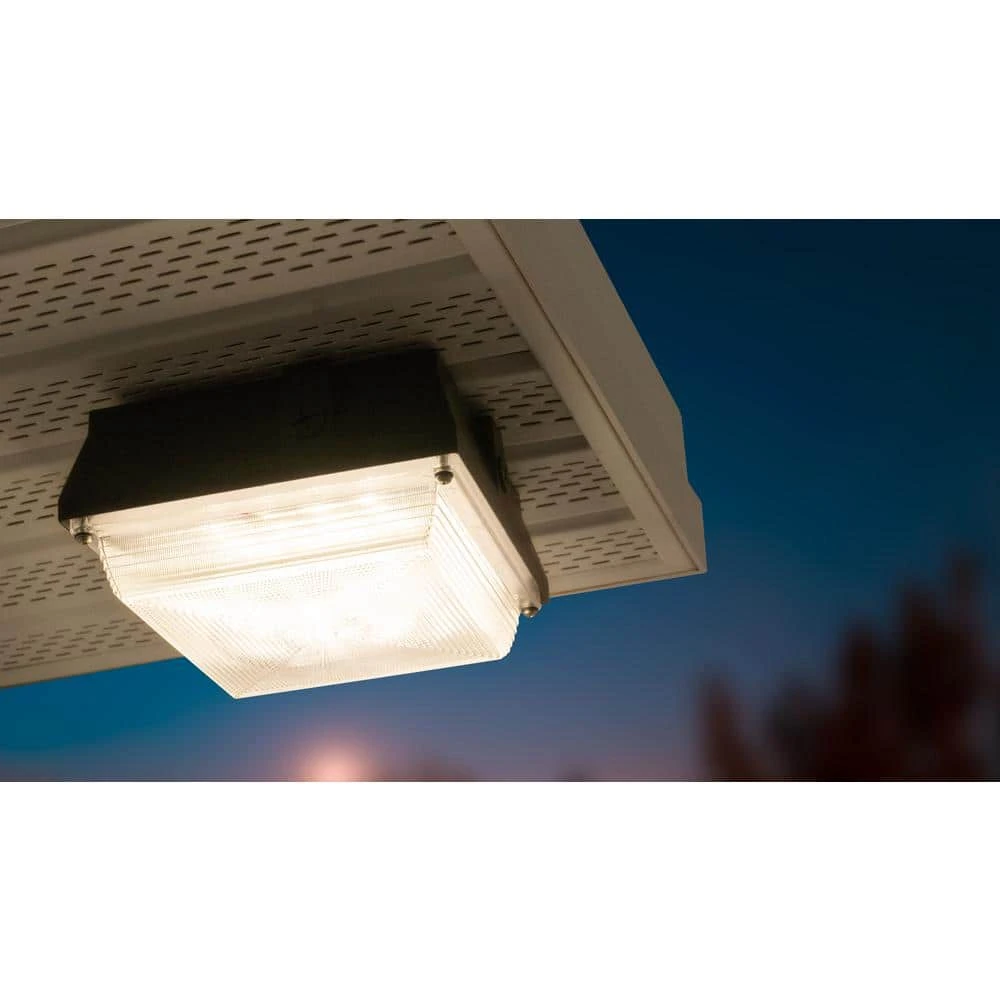 Commercial Electric Helios 150-Watt Equivalent Integrated LED Dark Bronze Outdoor Security Canopy and Area Light with 2200 Lumens (4-Pack) - Image 5