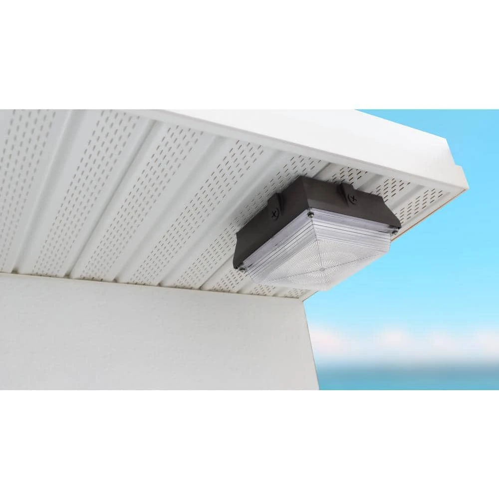 Commercial Electric Helios 150-Watt Equivalent Integrated LED Dark Bronze Outdoor Security Canopy and Area Light with 2200 Lumens (4-Pack) - Image 6