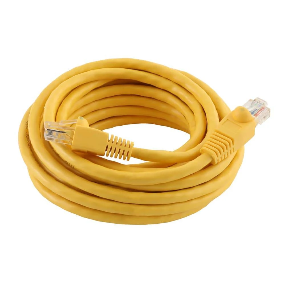 Commercial Electric 15 ft. CAT5e UTP Ethernet Cable, Yellow - Image 3