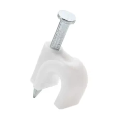 Commercial Electric Coaxial Nail-In Clips, White (20-Pack)