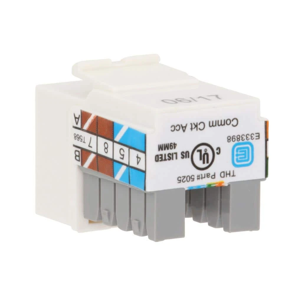 Commercial Electric Category 5e Jack - White (10-Pack) - Image 3