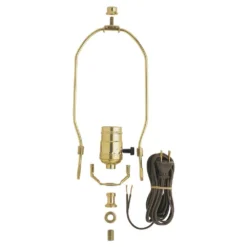 Commercial Electric Brass DIY Make-A-Lamp Kit with 3-Way Turn Knob Lamp Socket