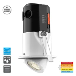Commercial Electric Premium Downlight 3 in. 2700K - 5000K White New Construction/Remodel Recessed Integrated LED Gimbal Kit
