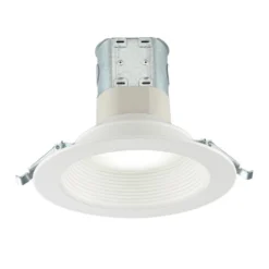 Commercial Electric Easy-Up 6 in. White Baffle Integrated LED Recessed Kit with Selectable CCT (2700K-5000K), (No Can Needed)
