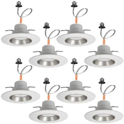 Commercial Electric 5 in./6 in. Selectable Integrated LED Recessed Trim Can Light with 4 Interchangeable Trims 950 Lumens Dimmable (8-Pack)