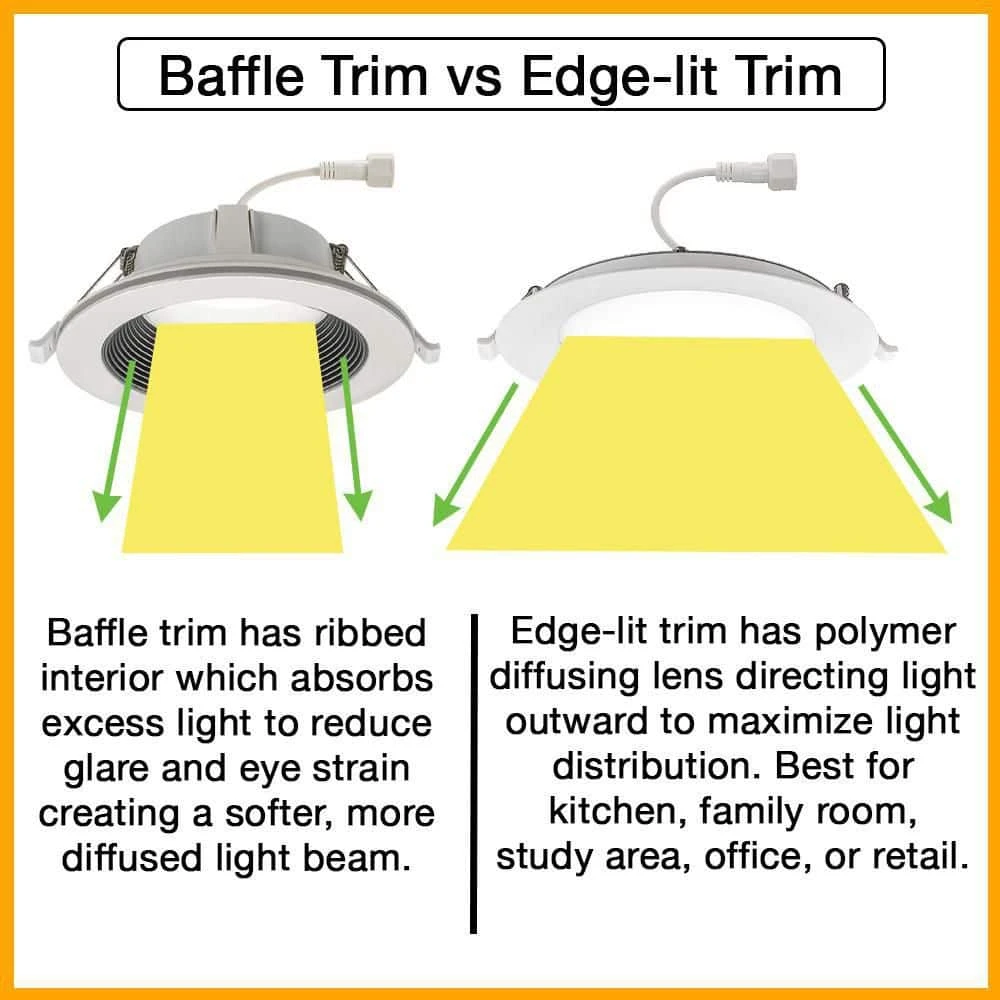 Commercial Electric 4 in. Canless Color Selectable Integrated LED Recessed Light Trim w/ Night Light Reduces Eye Glare 650 Lumens (4-Pack) - Image 4