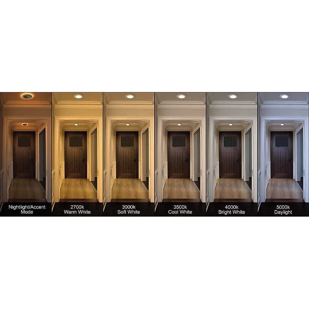 Commercial Electric 6 in. Canless Color Selectable Integrated LED Recessed Light Trim w/ Night Light Reduces Eye Glare 900 Lumens (4-Pack) - Image 10