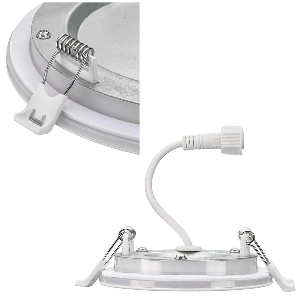 Commercial Electric Ultra Slim 3 in. Color Selectable CCT Canless Integrated LED Recessed Light Trim with Night Light Feature (12-Pack) - Image 7