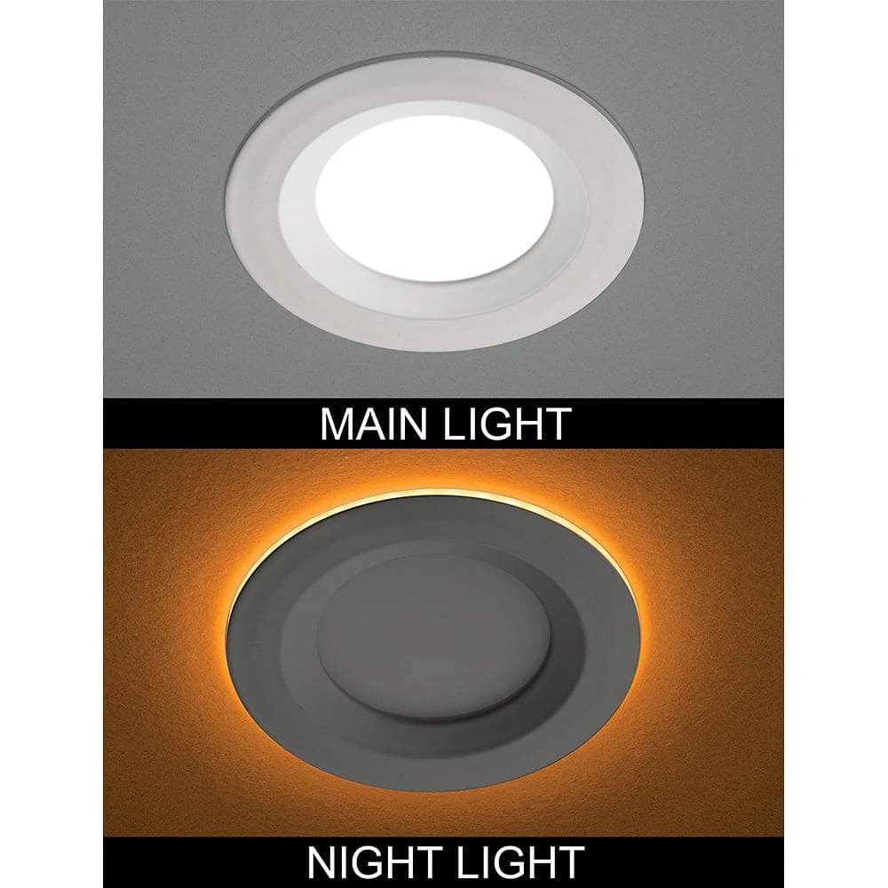Commercial Electric Ultra Slim 3 in. Color Selectable CCT Canless Integrated LED Recessed Light Trim with Night Light Feature (12-Pack) - Image 2