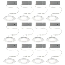 Commercial Electric Ultra Slim 6 in. Color Selectable CCT Canless Integrated LED Recessed Light Trim with Night Light Feature (12-Pack)