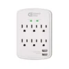 Commercial Electric 6-Outlet Wall Mounted Surge Protector with USB, White