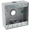 Commercial Electric 3/4 in. Gray 2-Gang 3-Holes Weatherproof Box