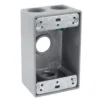 Commercial Electric 3/4 in. Gray 1-Gang 4-Holes Weatherproof Box