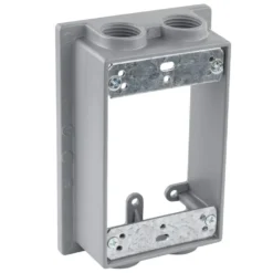 Commercial Electric 1/2 in. Gray 1-Gang 4-Holes Weatherproof Extension Ring