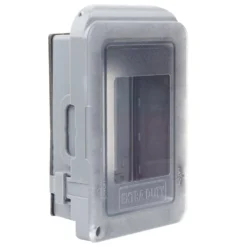 Commercial Electric 1-Gang Extra Duty Non-Metallic Low Profile While-In-Use Weatherproof Horizontal/Vertical Receptacle Cover, Gray