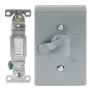 Commercial Electric Gray 1-Gang Weatherproof Toggle Switch Cover Combination with Switch