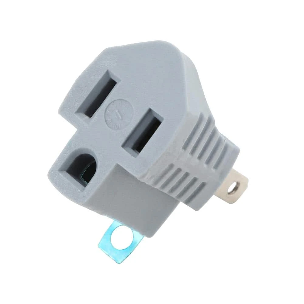 Commercial Electric 15 Amp Single Outlet Grounding Adapter, Gray - Image 2