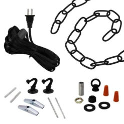 Commercial Electric 18 ft. Matte Black Swag Light Kit