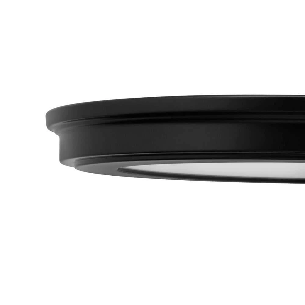 Commercial Electric 13 in. Matte Black Selectable LED Flush Mount - Image 3