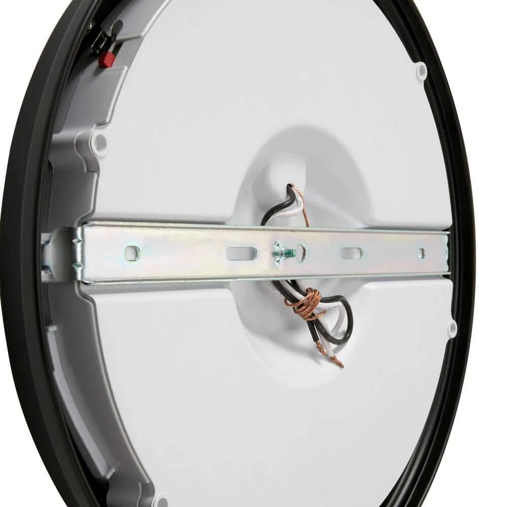 Commercial Electric 13 in. Matte Black Selectable LED Flush Mount - Image 4