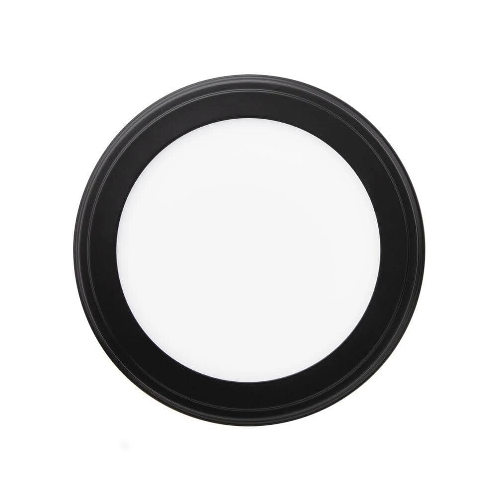 Commercial Electric 13 in. Matte Black Selectable LED Flush Mount - Image 8