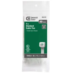 Commercial Electric 4 in. Cable Tie, Natural (40-Pack)