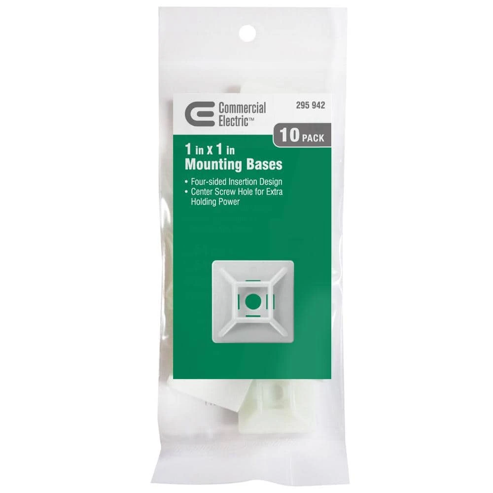 Commercial Electric 1 in. Mounting Base, Natural (10-Pack)