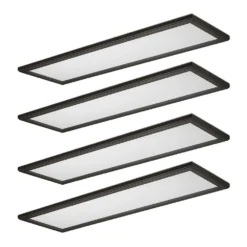 Commercial Electric 48 in. x 15 in. Low Profile Oil Rubbed Bronze Color Selectable LED Flush Mount Ceiling Light with Night Light (4-Pack)