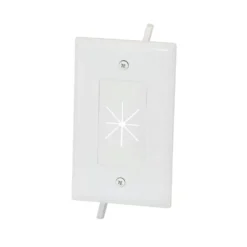 Commercial Electric 1-Gang Flexible Opening Cable Wall Plate, White