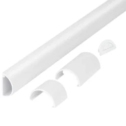 Commercial Electric 5 ft. 1/2 Round Baseboard Cord Channel, White