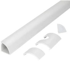 Commercial Electric 5 ft. 1/4 Round Baseboard Cord Channel, White