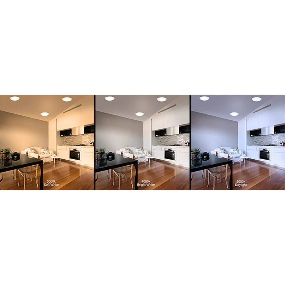 Commercial Electric 10 in. 18-Watt Color Selectable LED Flush Mount Disk Light J-Box Compatible Dimmable 1500 Lumens - Image 7