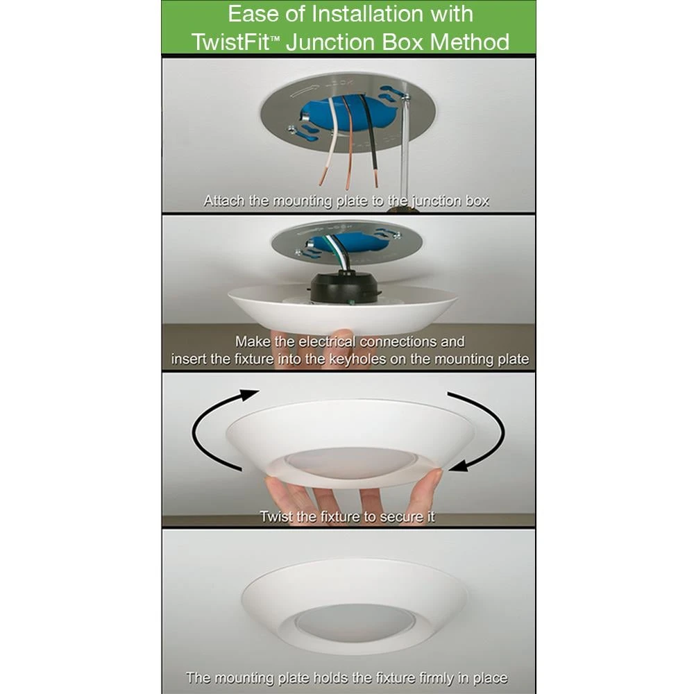 Commercial Electric 10 in. 18-Watt Color Selectable LED Flush Mount Disk Light J-Box Compatible Dimmable 1500 Lumens - Image 4