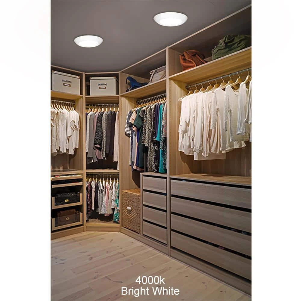 Commercial Electric 10 in. 18-Watt Color Selectable LED Flush Mount Disk Light J-Box Compatible Dimmable 1500 Lumens - Image 2