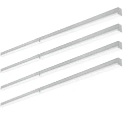 Commercial Electric Commercial 8 ft. (Two 4ft.) 440 Watt Equivalent Integrated LED White Multi-Volt Strip Light Fixture 11000 Lumen (4-Pack)