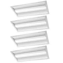 Commercial Electric 4 ft. x 2 ft. 100-Watt Equivalent Integrated LED White Retrofit Troffer Kit 4000K Bright White 5000 Lumens (4-Pack)