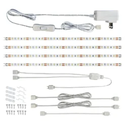 Commercial Electric 12 in. LED Linkable White Flexible Tape Under Cabinet Light Kit (4-Strip Pack)
